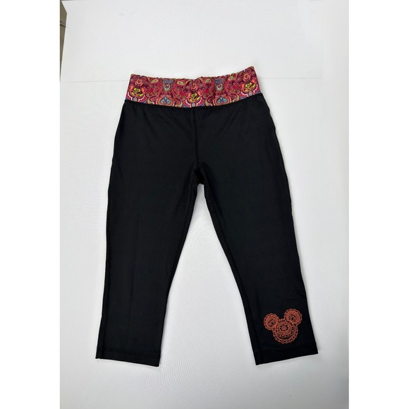 Disney Parks Pants - Vintage Disney Parks Mickey Mouse Paisley Waistband Cropped Leggings Medium